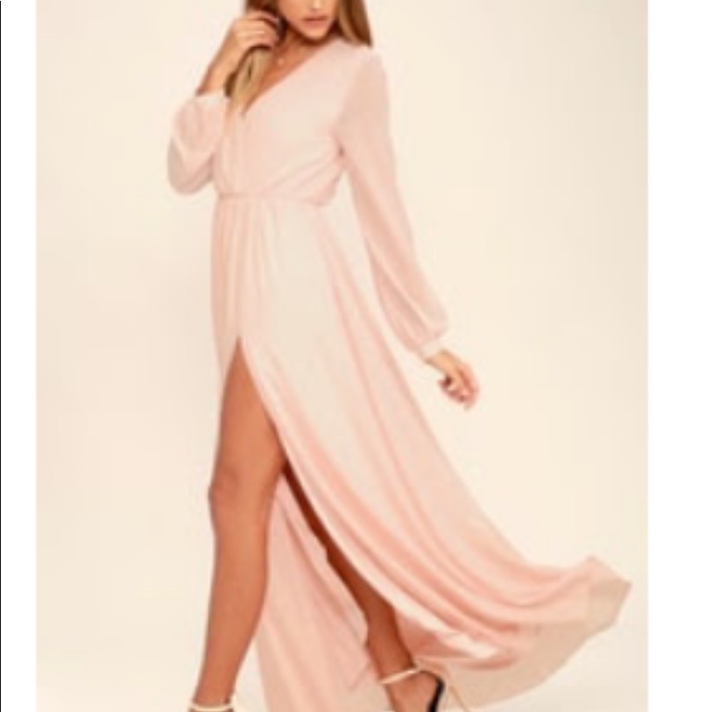Lulus Blush Pink Maxi Dress size large